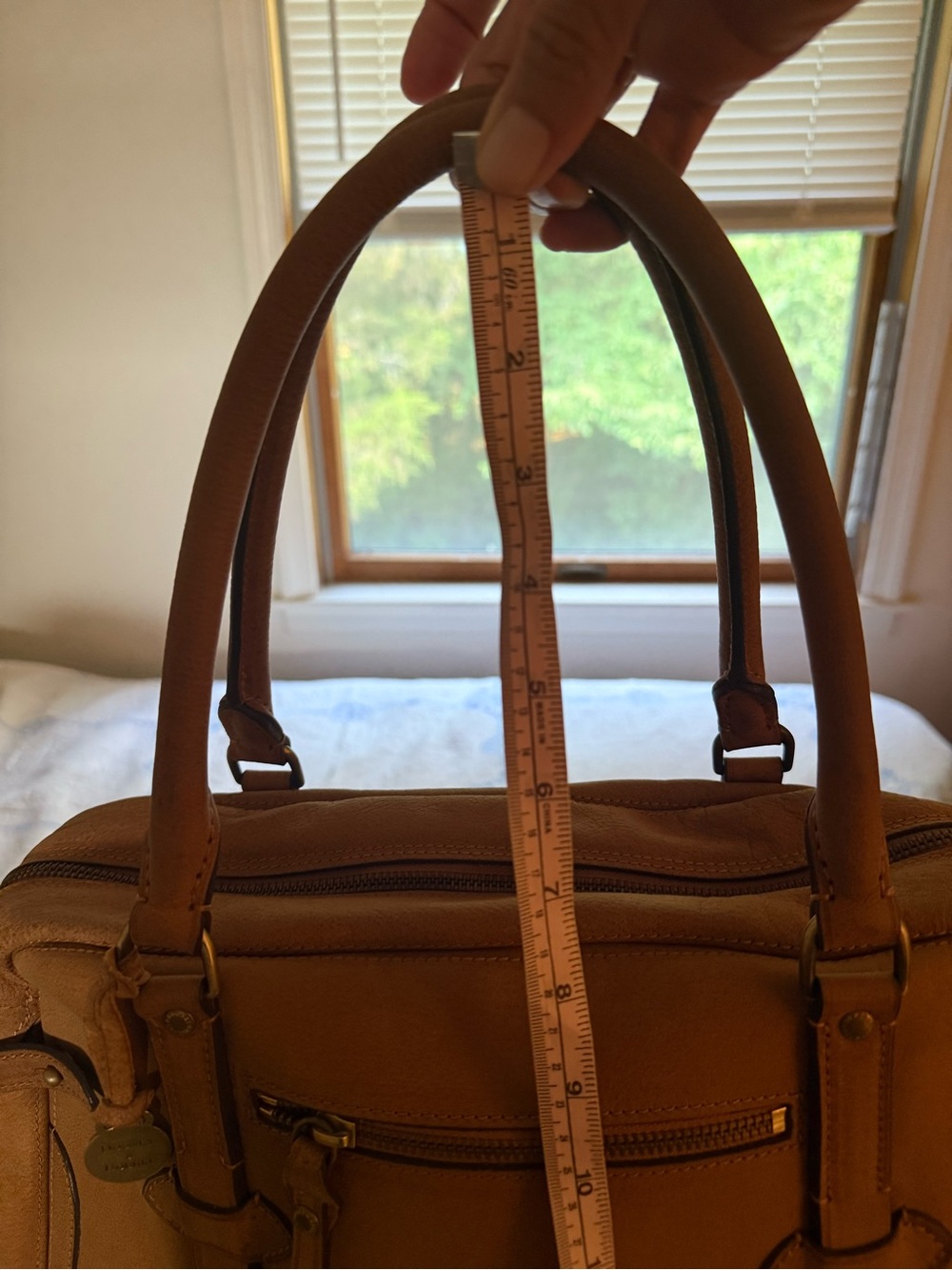 NWT The Kelli Dooney & Bourke Bag Saddle Tan Alto Montecatini Italy Satchel - Picture 16 of 16